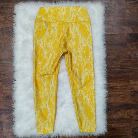 Carbon38 Yellow Snakeskin Print Leggings L - Picture 10 of 10